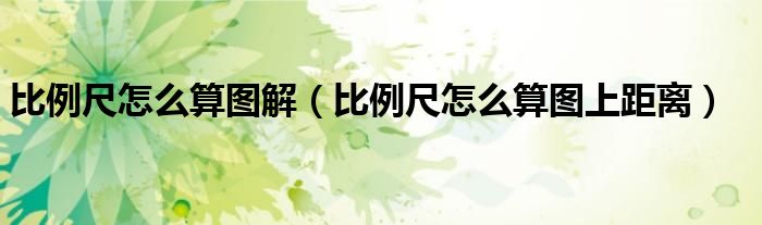 比例尺怎么算图解（比例尺怎么算图上距离）