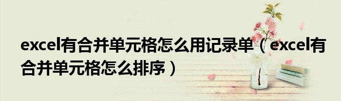 excel有合并单元格怎么用记录单（excel有合并单元格怎么排序）