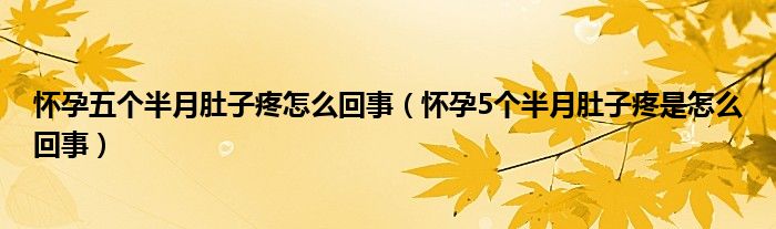 怀孕五个半月肚子疼怎么回事（怀孕5个半月肚子疼是怎么回事）