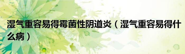 湿气重容易得霉菌性阴道炎（湿气重容易得什么病）