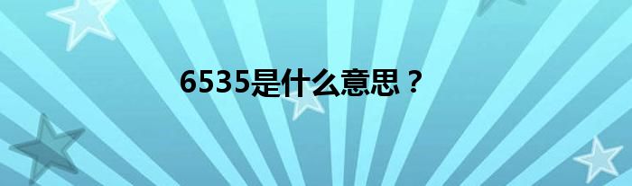 6535是什么意思？