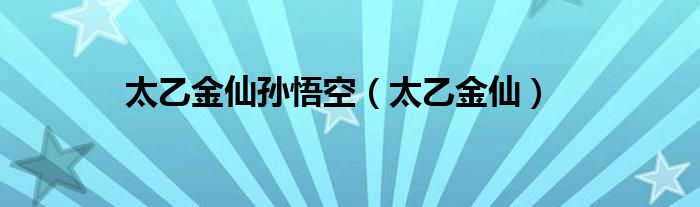 太乙金仙孙悟空(太乙金仙)