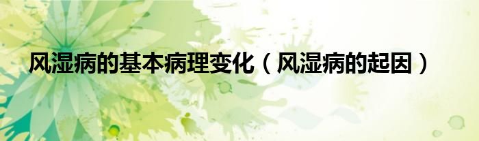 风湿病的基本病理变化（风湿病的起因）