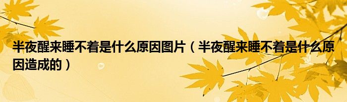半夜醒来睡不着是什么原因图片（半夜醒来睡不着是什么原因造成的）