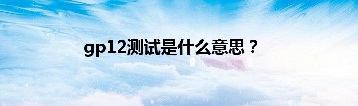 gp12测试是什么意思？