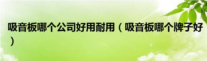吸音板哪个公司好用耐用（吸音板哪个牌子好）