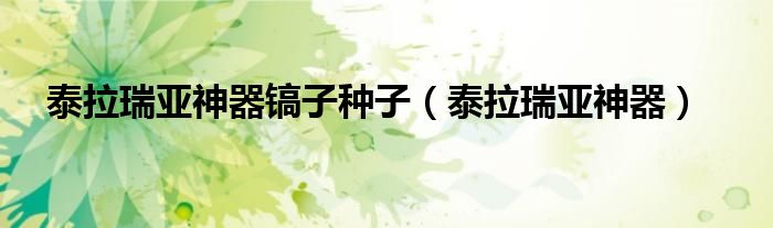 泰拉瑞亚神器镐子种子（泰拉瑞亚神器）