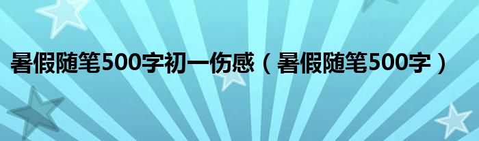 暑假随笔500字初一伤感（暑假随笔500字）