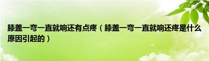 膝盖一弯一直就响还有点疼（膝盖一弯一直就响还疼是什么原因引起的）