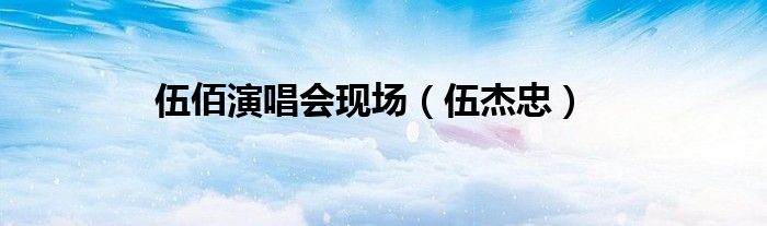 伍佰演唱会现场(伍杰忠)