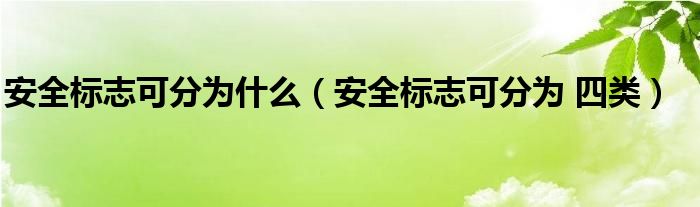 安全标志可分为什么（安全标志可分为 四类）