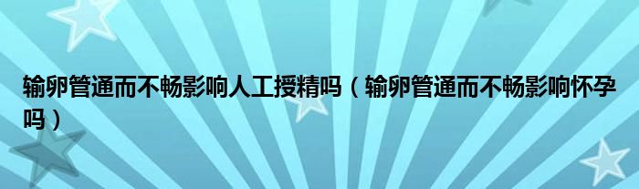 输卵管通而不畅影响人工授精吗（输卵管通而不畅影响怀孕吗）