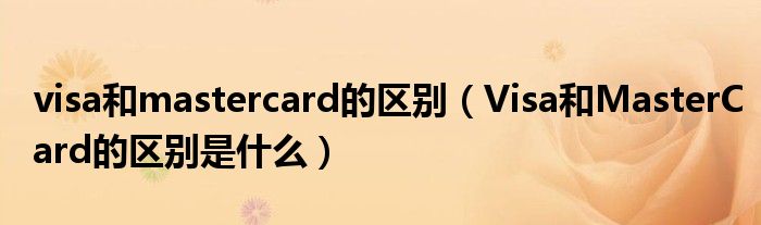 visa和mastercard的区别（Visa和MasterCard的区别是什么）