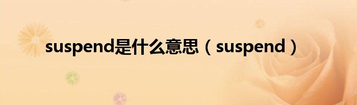 suspend是什么意思（suspend）