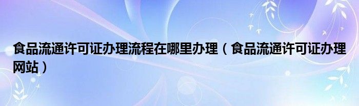 食品流通许可证办理流程在哪里办理（食品流通许可证办理网站）
