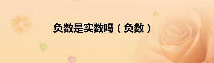 负数是实数吗（负数）