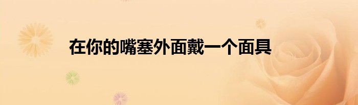在你的嘴塞外面戴一个面具