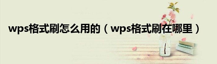wps格式刷怎么用的（wps格式刷在哪里）