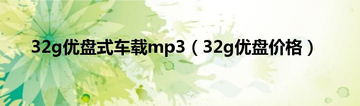 32g优盘式车载mp3（32g优盘价格）