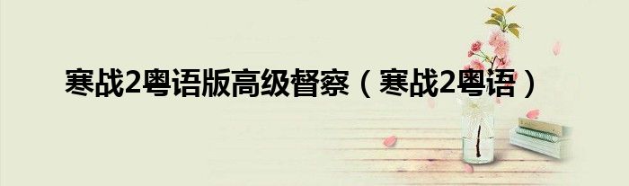 寒战2粤语版高级督察（寒战2粤语）