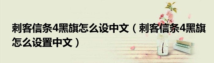 刺客信条4黑旗怎么设中文（刺客信条4黑旗怎么设置中文）
