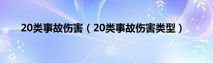 20类事故伤害（20类事故伤害类型）