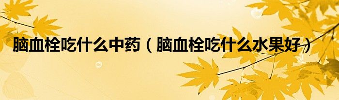 脑血栓吃什么中药（脑血栓吃什么水果好）