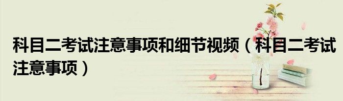 科目二考试注意事项和细节视频（科目二考试注意事项）