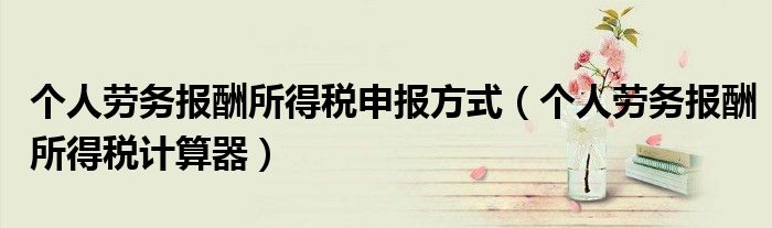 个人劳务报酬所得税申报方式（个人劳务报酬所得税计算器）