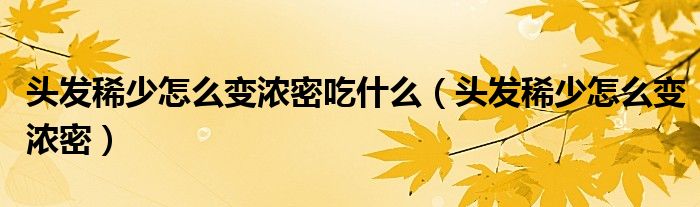 头发稀少怎么变浓密吃什么（头发稀少怎么变浓密）