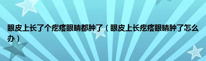眼皮上长了个疙瘩眼睛都肿了（眼皮上长疙瘩眼睛肿了怎么办）