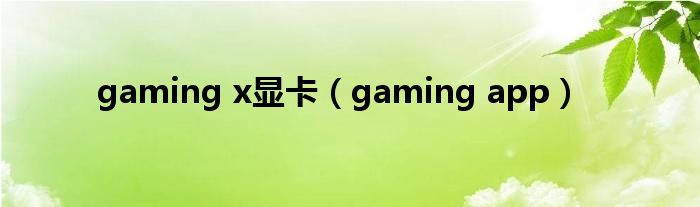 gaming x显卡（gaming app）