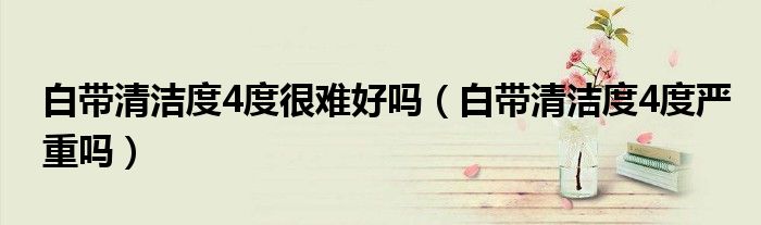 白带清洁度4度很难好吗(白带清洁度4度严重吗)