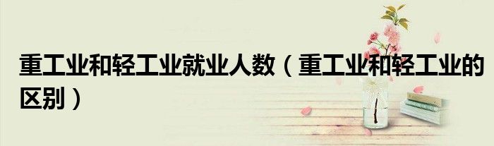 重工业和轻工业就业人数（重工业和轻工业的区别）