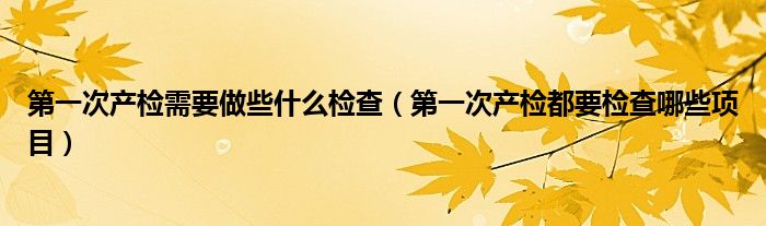 第一次产检需要做些什么检查（第一次产检都要检查哪些项目）