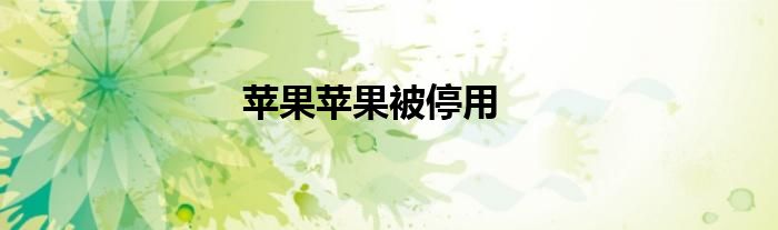 苹果苹果被停用