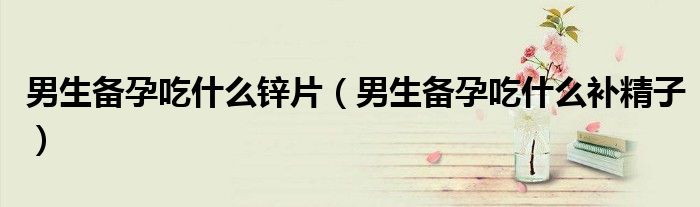 男生备孕吃什么锌片（男生备孕吃什么补精子）