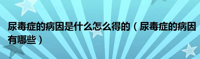 尿毒症的病因是什么怎么得的（尿毒症的病因有哪些）