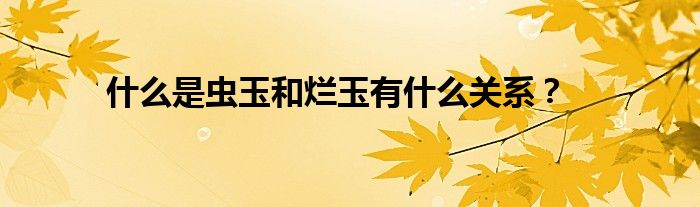 什么是虫玉和烂玉有什么关系？
