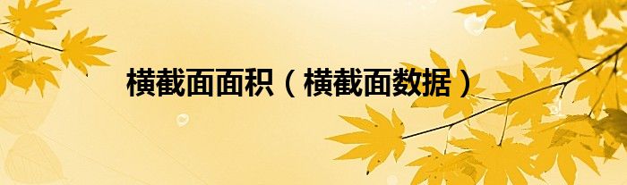 横截面面积（横截面数据）