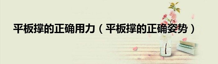 平板撑的正确用力（平板撑的正确姿势）