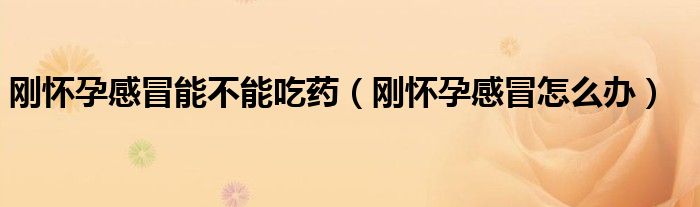 刚怀孕感冒能不能吃药（刚怀孕感冒怎么办）