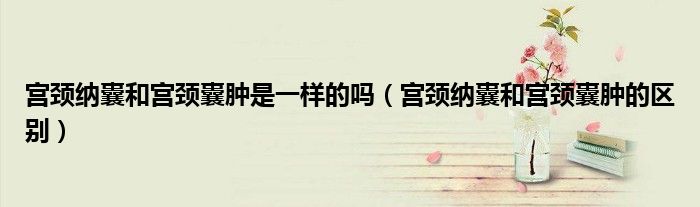 宫颈纳囊和宫颈囊肿是一样的吗（宫颈纳囊和宫颈囊肿的区别）