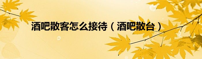 酒吧散客怎么接待（酒吧散台）