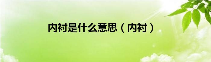内衬是什么意思（内衬）