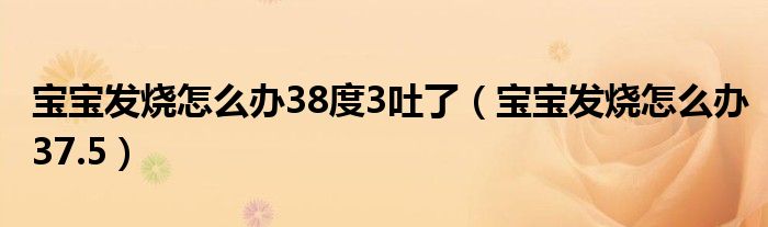 宝宝发烧怎么办38度3吐了（宝宝发烧怎么办37.5）