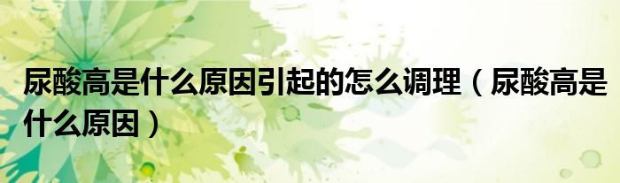 尿酸高是什么原因引起的怎么调理（尿酸高是什么原因）