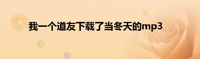 我一个道友下载了当冬天的mp3