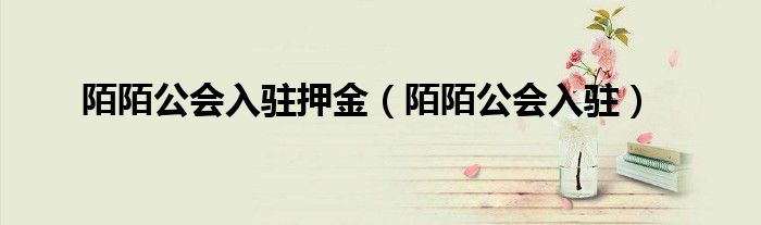 陌陌公会入驻押金（陌陌公会入驻）