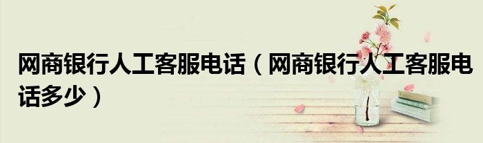 网商银行人工客服电话（网商银行人工客服电话多少）